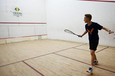 Fabrice Jung in Squash-Action - Bild: Fabrice Jung