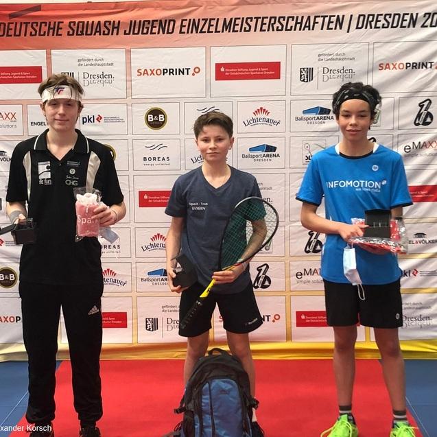 Das U15-Podest der Jungen: Rufus Gebhardt, Alexander Neumann und Tomás Palacio Valejo (v.l.n.r.) - Bild: Alexander Korsch