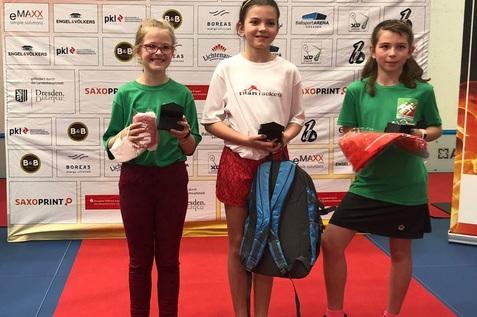 Das U11-Podest der M&auml;dchen: Emilia Hartmann, Jasmina Mahl und Anouk Bohne (v.l.n.r.) - Bild: Alexander Korsch