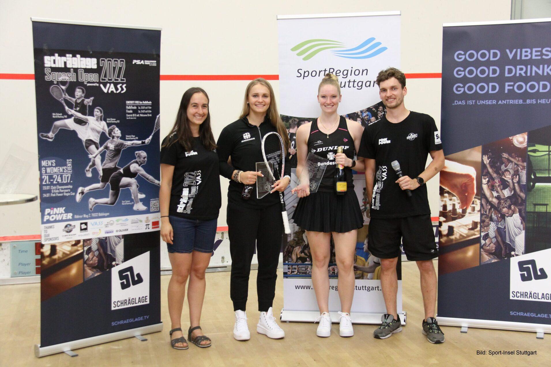 V.l.n.r.: Aylin G&uuml;nsav, Katerina Tycova, Saskia Beinhard und Valentin Rapp - Bild: Sport-Insel Stuttgart