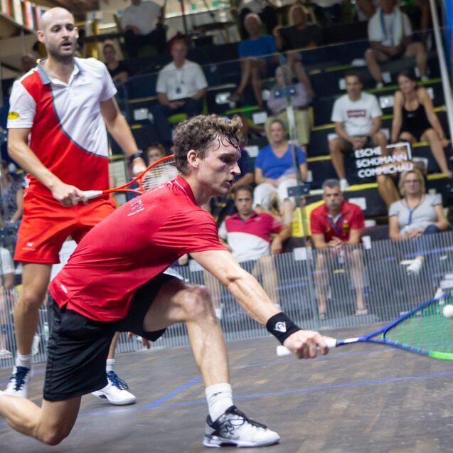 Valentin Rapp (re) im Viertelfinale gegen Nicolas M&uuml;ller - Bild: Sportwerk
