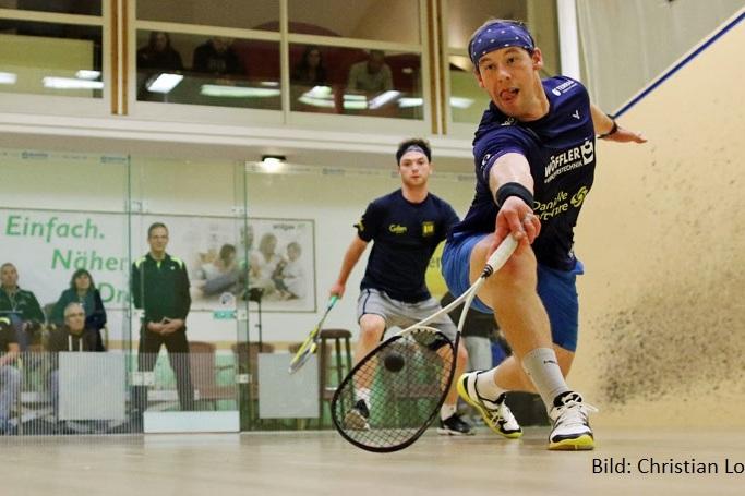 Rudolf Rohrm&uuml;ller (am Ball) gewinnt sein Halbfinale gegen Scott Gillanders klar in drei S&auml;tzen - Bild: Christian Lortat