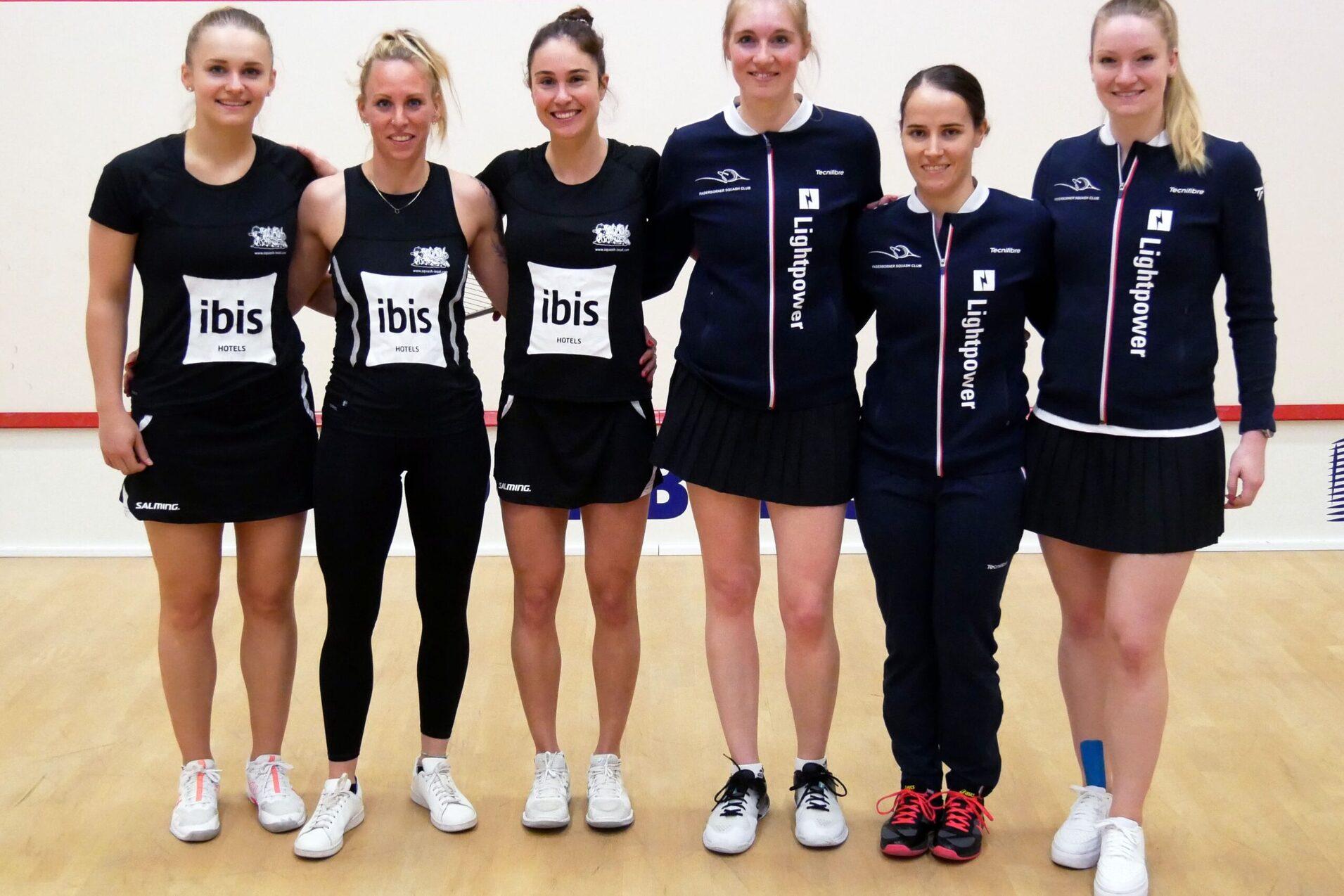 Bei den Deutschen Damen-Mannschaftsmeisterschaften 2022 gewann der SC Monopol Frankfurt (li, hier: die Finalistinnen) gegen den Paderborner SC (re) und holte den Damen-Titel - Bild: DSQV - Lennard Jessen