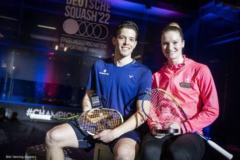 Saskia Beinhard (re) und Raphael Kandra (li), hier bei den DEM 2022, sind auch 2023 topgesetzt - Bild: Henning Angerer