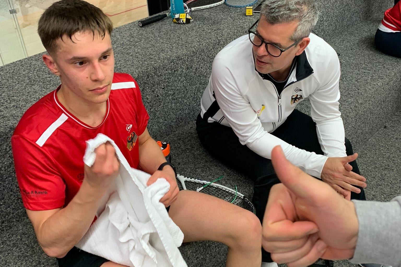 Chef-Bundestrainer Oliver Pettke (re) mit Dennis Welte - Bild: DSQV