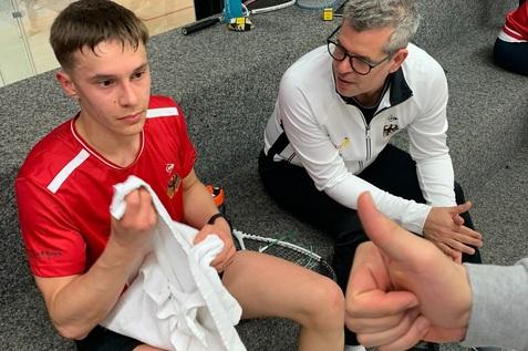 Chef-Bundestrainer Oliver Pettke (re) mit Dennis Welte - Bild: DSQV