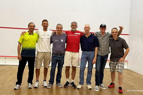 Die deutschen Masters in Zagreb (v.l.n.r.): Farman Khan, Holger Weber, Alan Hathway, Armin Hameed, Christian Br&ouml;cker, Sven Reiter, Sebastian Arenas Y Casal - Bild: Elsa Hathway<br /><br />