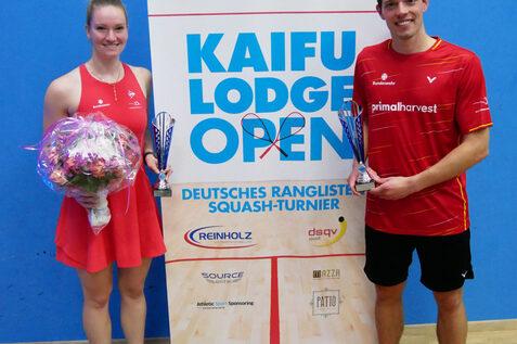 Saskia Beinhard (li) und Raphael Kandra (re) gewinnen die KAIFU LODGE Open 2023 - Bild: DSQV - Lennard Jessen