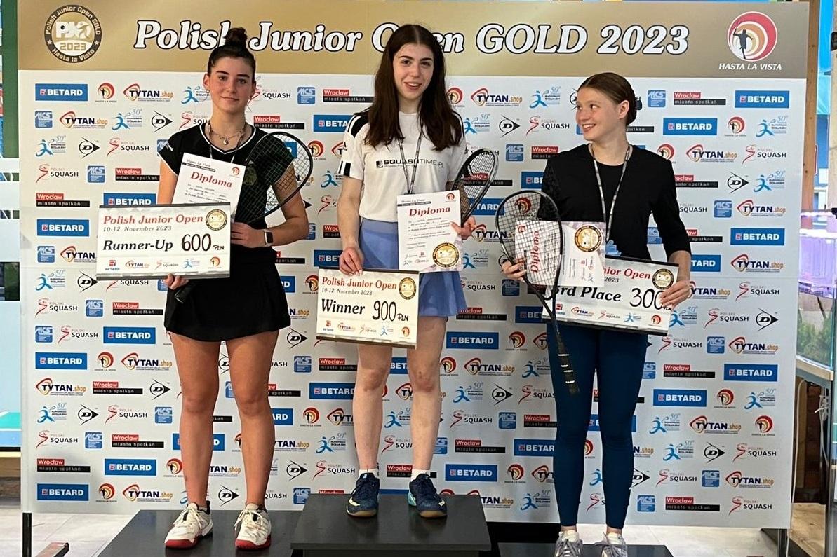 Das U19-Podest der M&auml;dchen bei den Polish Junior Open 2023 - Bild: DSQV