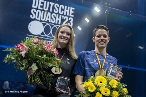 Saskia Beinhard (li) und Raphael Kandra (re) gewannen die 48. DUCAT Deutschen Einzel-Meisterschaften 2023 - Bild: Henning Angerer