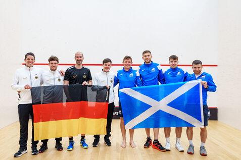 Deutschland besiegte im letzten Platzierungsspiel Schottland mit 2:1 Matches - Bild: WSF Men's World Teams 2023