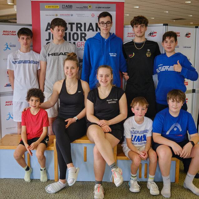 Deutsches Gruppenfoto der Austrian Junior Open (es fehlt: Kenzy Abou Eleinen) - Bild: Gerald Seiner