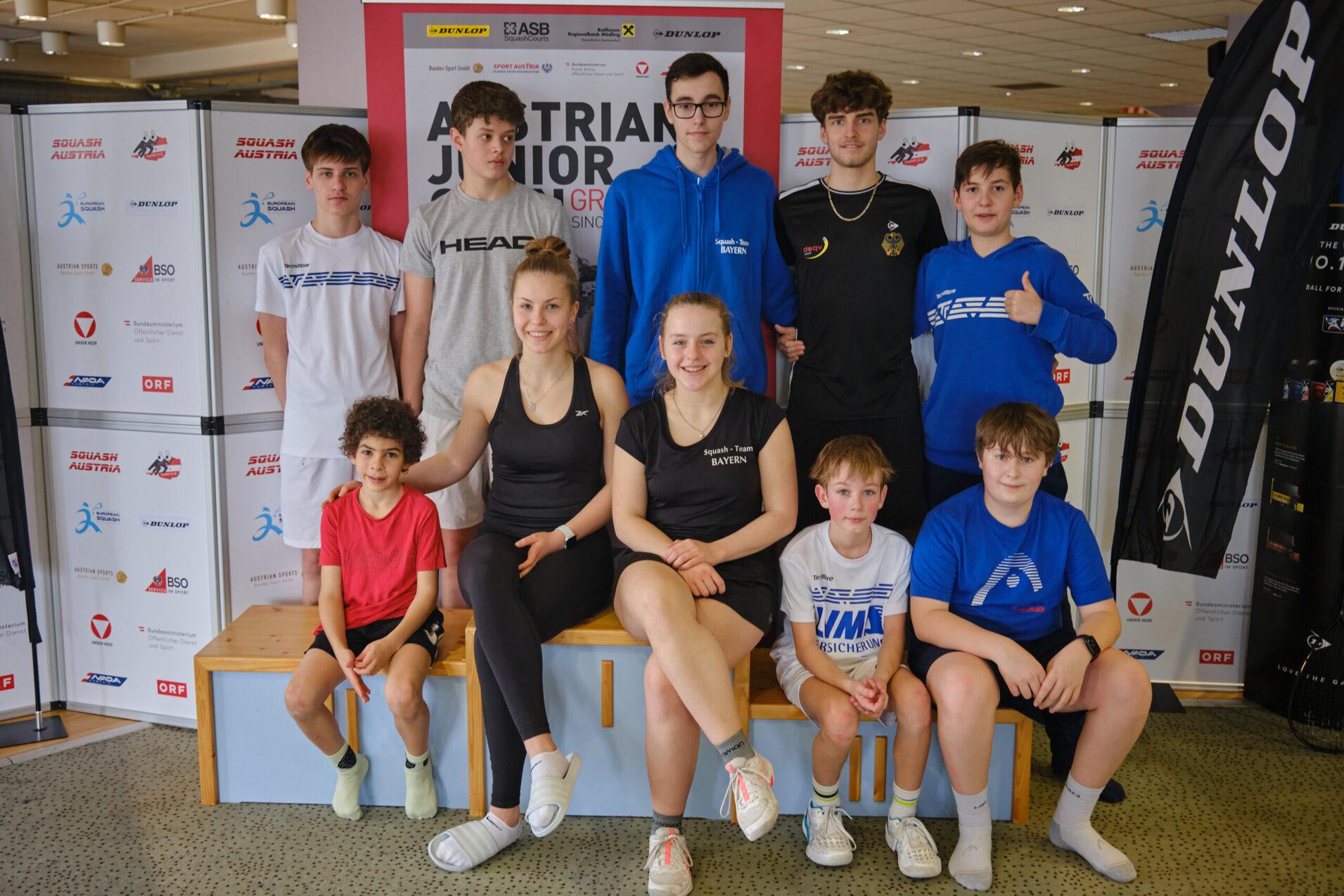 Deutsches Gruppenfoto der Austrian Junior Open (es fehlt: Kenzy Abou Eleinen) - Bild: Gerald Seiner