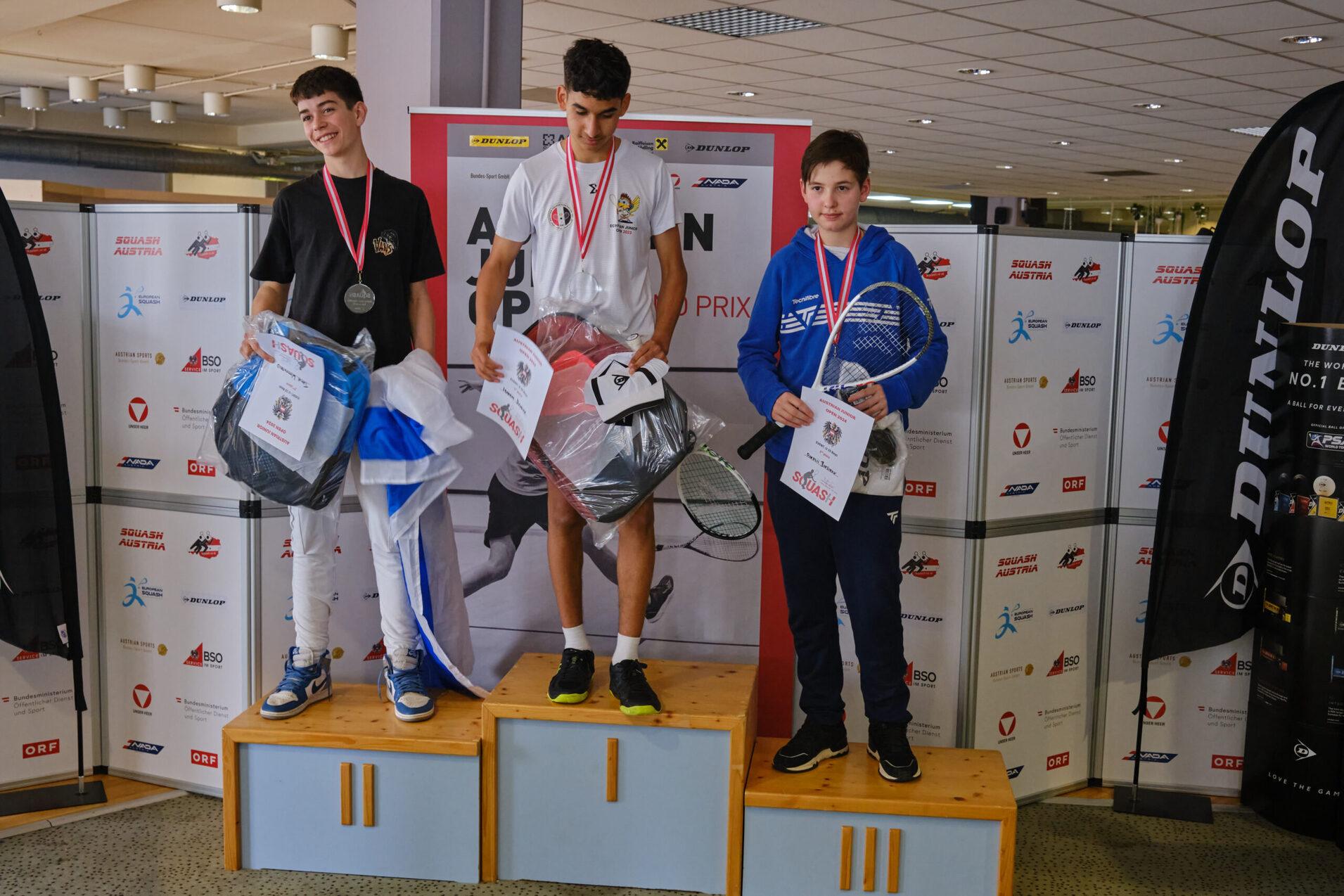 Das U15-Podest mit Oleksii Bielikov (re) - Bild: Gerald Seiner