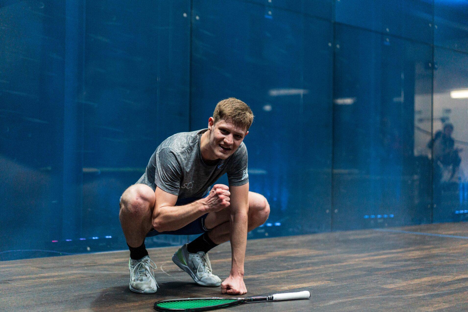Marek Panacek bejubelt seinen Erstrundensieg in Hamburg - Bild: PSA World Tour