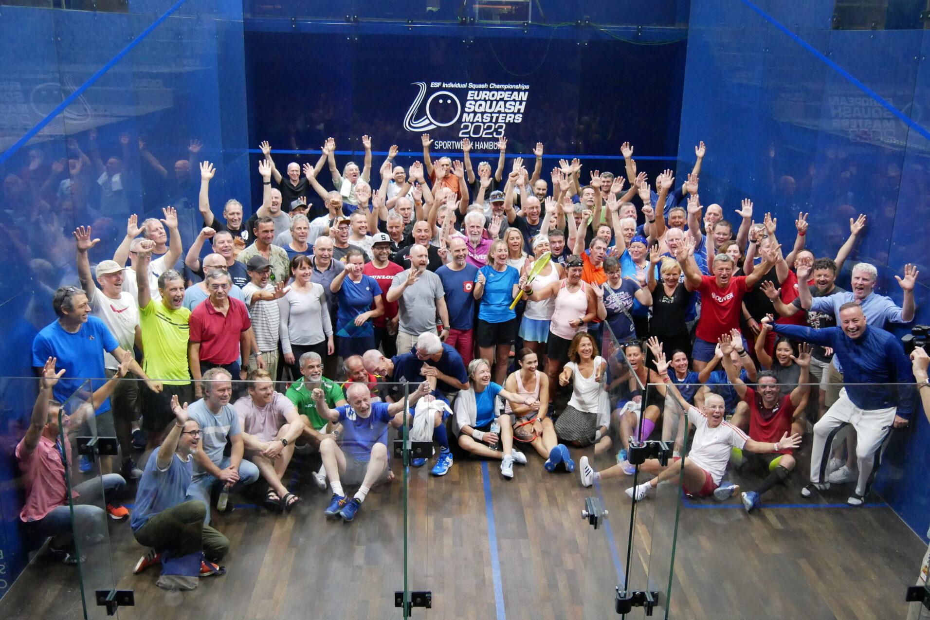 Nach der Masters EM 2023 findet mit den German Masters 2024 erneut ein gro&szlig;es Squashturnier in diesem Bereich in Hamburg statt - Bild (Archiv): DSQV - Lennard Jessen