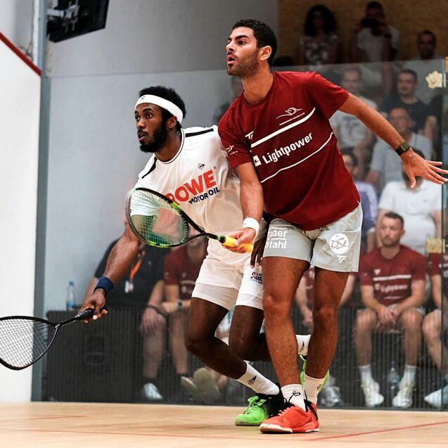 Aly Abou Eleinen (re) bezwingt Sébastien Bonmalais - Bild: Steve Cubbins
