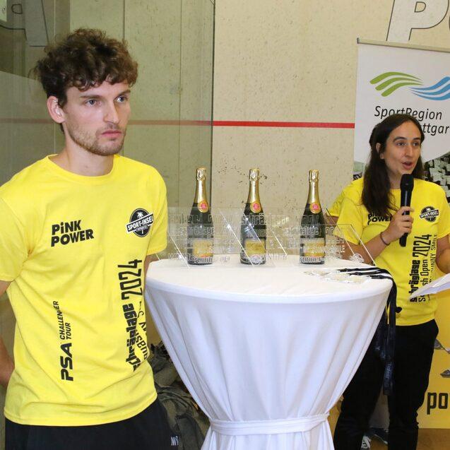 Ein gut einspieltes Turnierorganisatorenduo: Aylin G&uuml;nsav (re) und Valentin Rapp (li) haben das Weltranglistenturnier in B&ouml;blingen inzwischen zur festen Gr&ouml;&szlig;e entwickelt - Bild: Christian Lortat