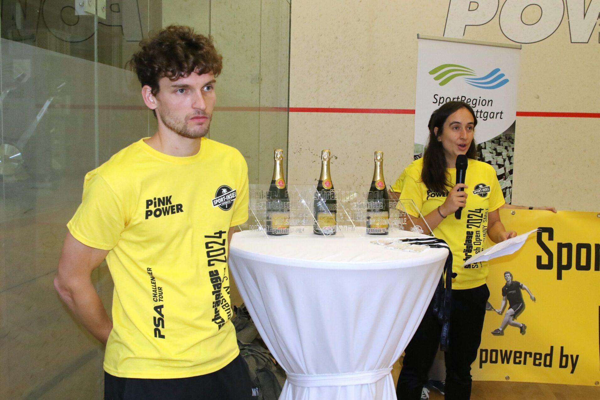 Ein gut einspieltes Turnierorganisatorenduo: Aylin G&uuml;nsav (re) und Valentin Rapp (li) haben das Weltranglistenturnier in B&ouml;blingen inzwischen zur festen Gr&ouml;&szlig;e entwickelt - Bild: Christian Lortat