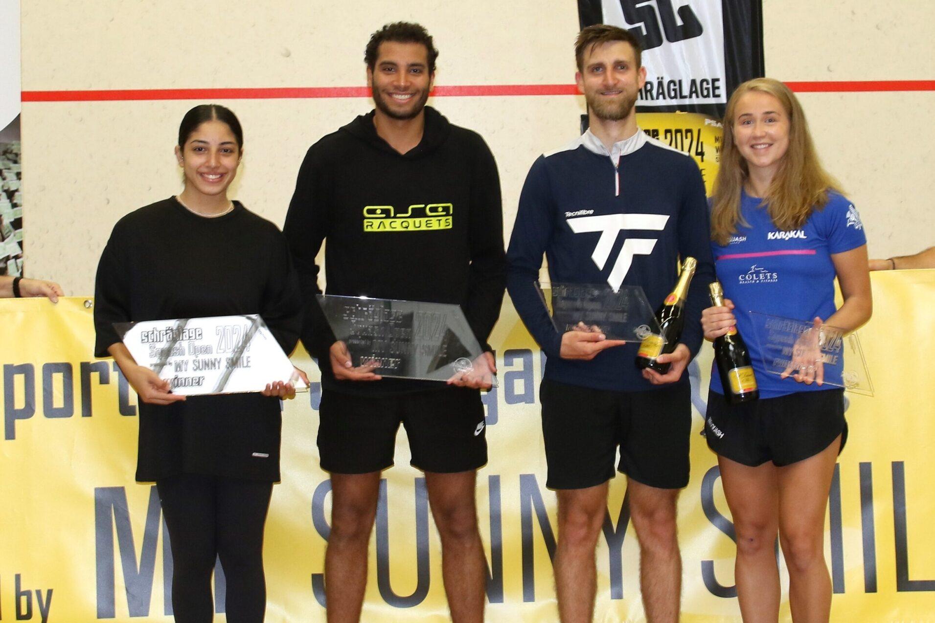 Die Finalistinnen und Finalisten von B&ouml;blingen (v.l.n.r.): Amina El Rihani, Ziad Ibrahim, Dewald von Niekerk und Alison Thompson - Bild: Christian Lortat