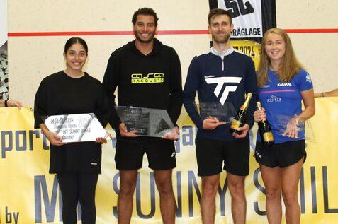 Die Finalistinnen und Finalisten von B&ouml;blingen (v.l.n.r.): Amina El Rihani, Ziad Ibrahim, Dewald von Niekerk und Alison Thompson - Bild: Christian Lortat