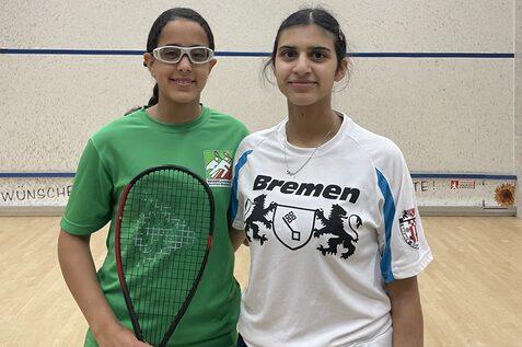 Mariam Ayad (li) und Dahlia Cherian (re) waren die Finalistinnen bei den M&auml;dchen U11 - U19 Leistungsklasse 1.