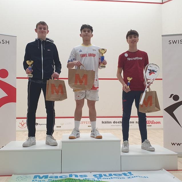 Das U15-Podest (v.l.n.r.): Levi Visser, David Focsanschi und Gustavo Cruz