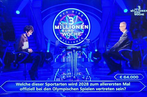 Squash und Olympia bei "Wer wird Million&auml;r?" mit G&uuml;nther Jauch (re).