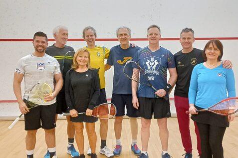 Die deutschen Squash-Masters bei den Swedish Masters Open 2025 - es fehlt: Marcus B&ouml;ttcher.