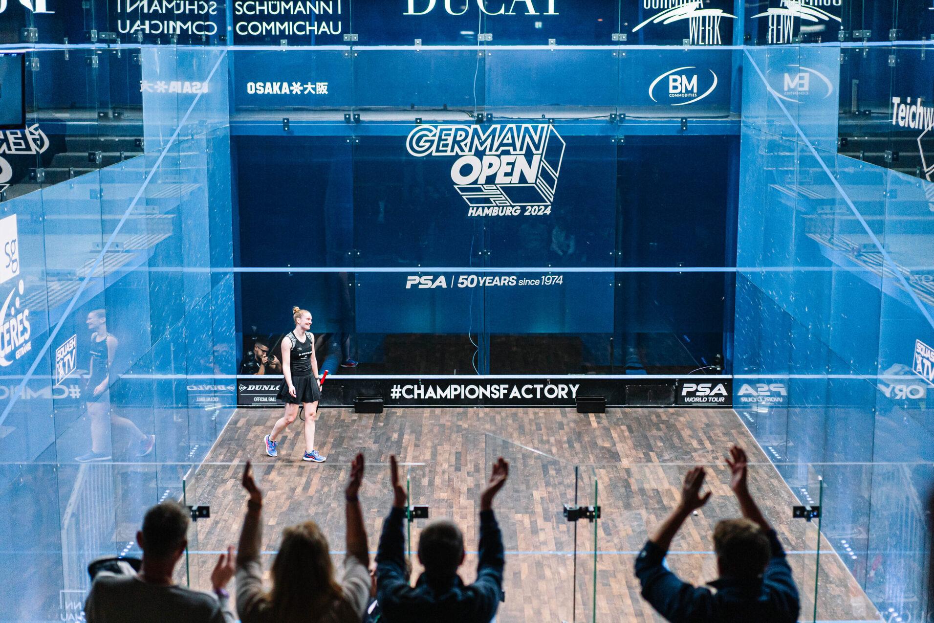 Beste Stimmung bei den letztjährigen German Open 2024 presented by Sportwerk - Bild: PSA Squash Tour