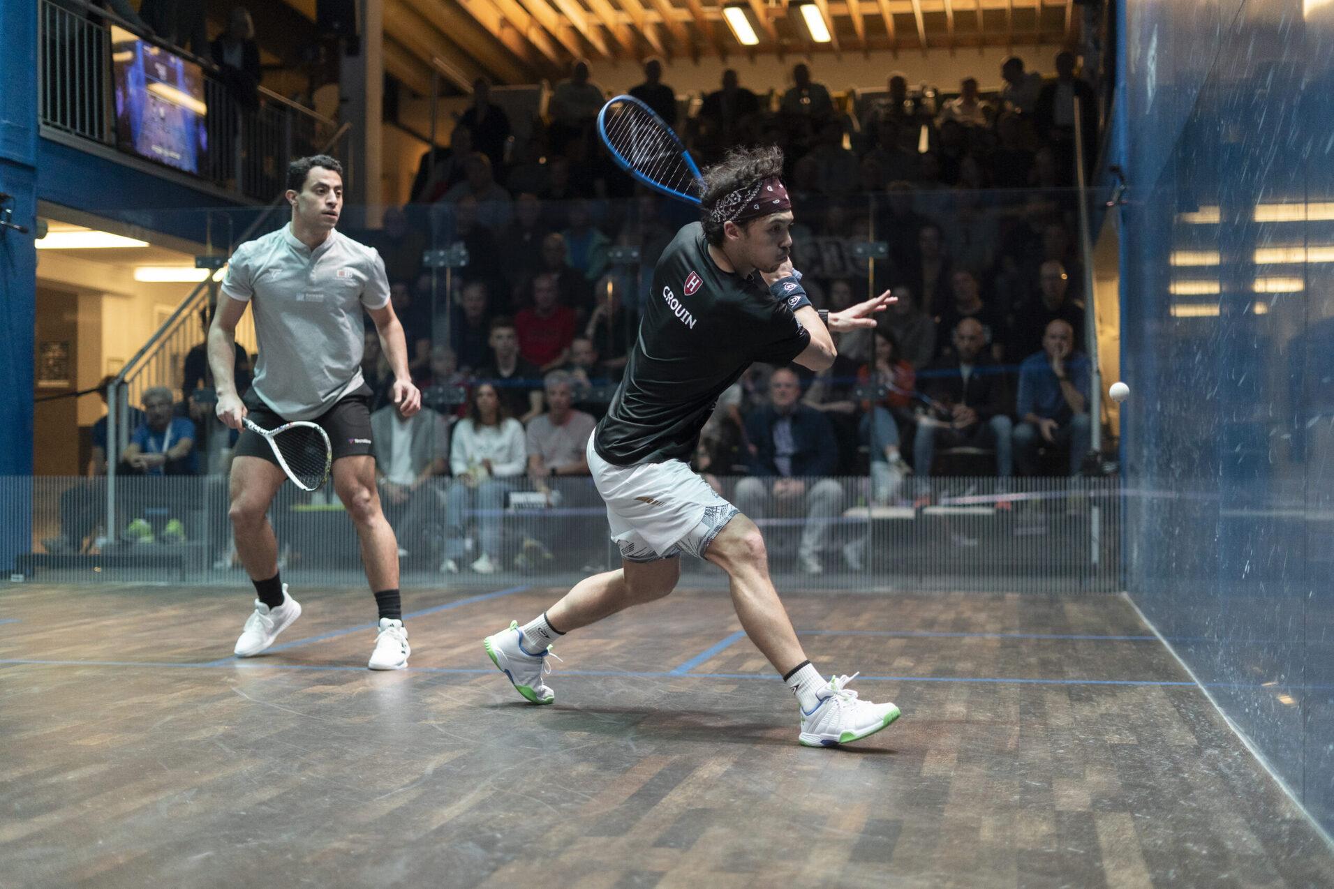 Victor Crouin (re) gewinnt im Herrenfinale gegen Fares Dessouky - Bild: PSA Squash Tour