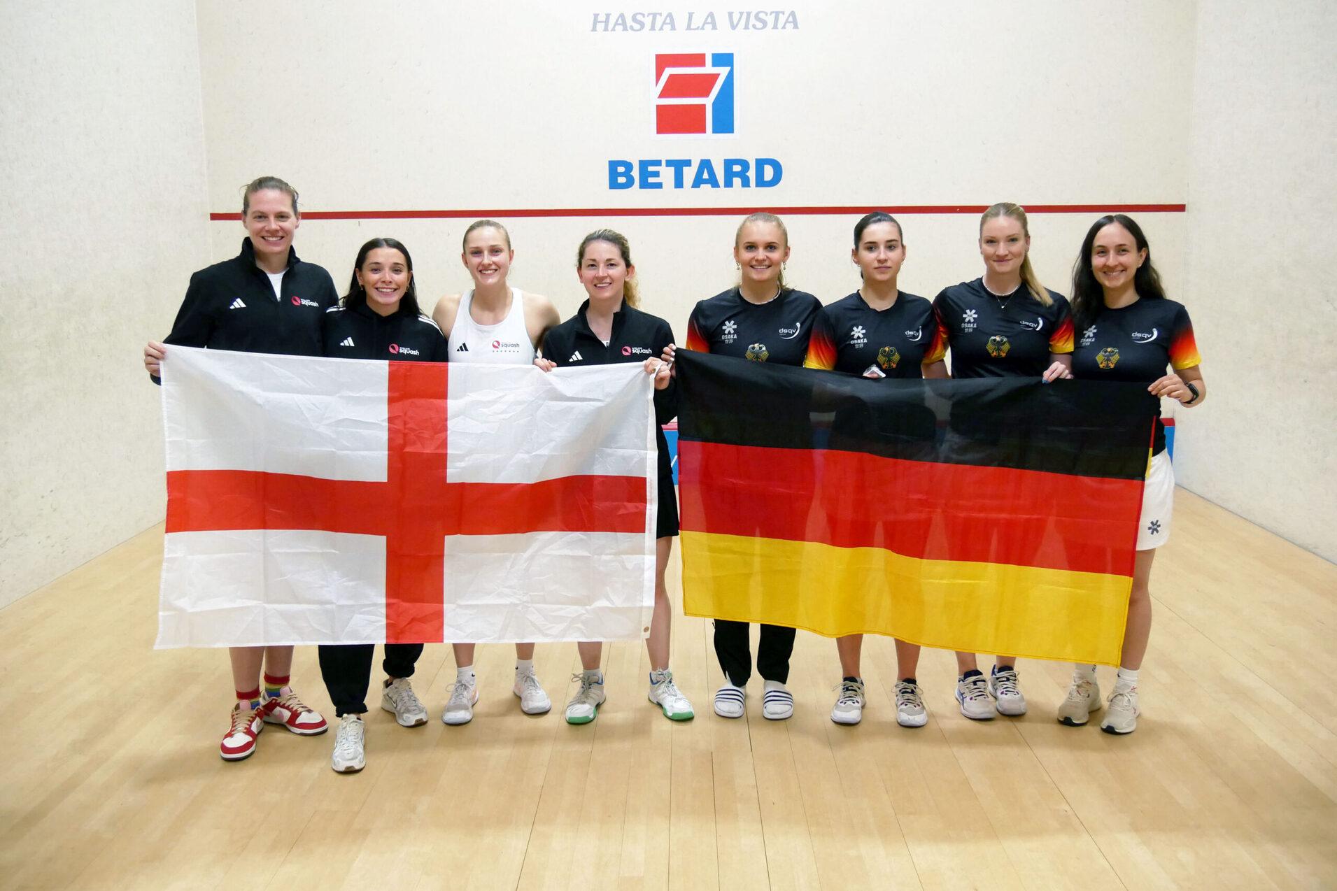</a> Gegen England unterlagen die deutschen Damen mit 0:3 Spielen - Bild: DSQV - Lennard Jessen