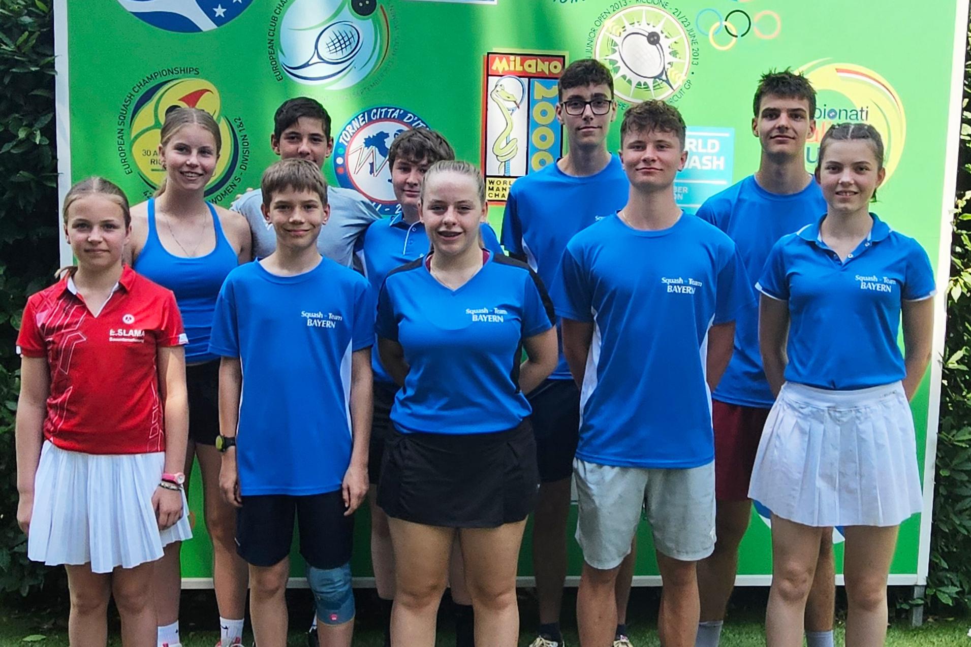 Bei den Italian Junior Open 2025 waren insgesamt elf Deutsche mit dabei (es fehlt: Rufus Gebhardt) - Bild: Manuela Mahl