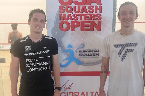 Valentin Rapp (li) unterlag im Viertelfinale in vier S&auml;tzen gegen Mac&eacute;o Levy - Bild: Gibraltar Open 2025.