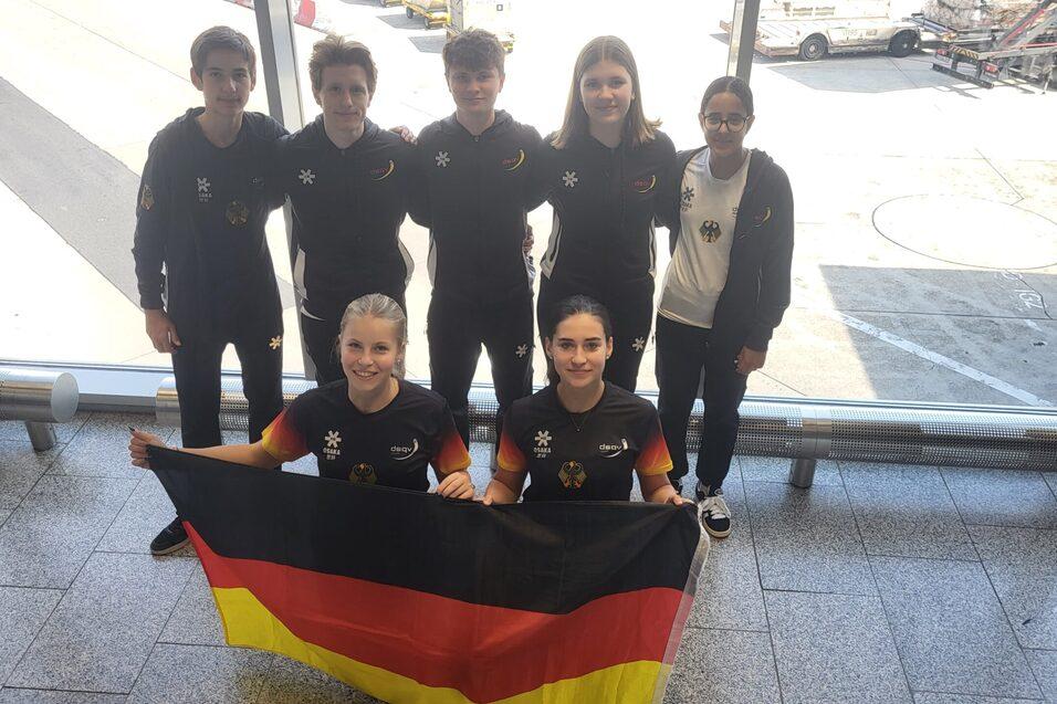 Die deutsche U19-Jugendnationalmannschaft - es fehlt auf dem Foto: Levi Visser, der zum Zeitpunkt des Fotos bereits in Kairo war - Bild: DSQV - Lennard Jessen