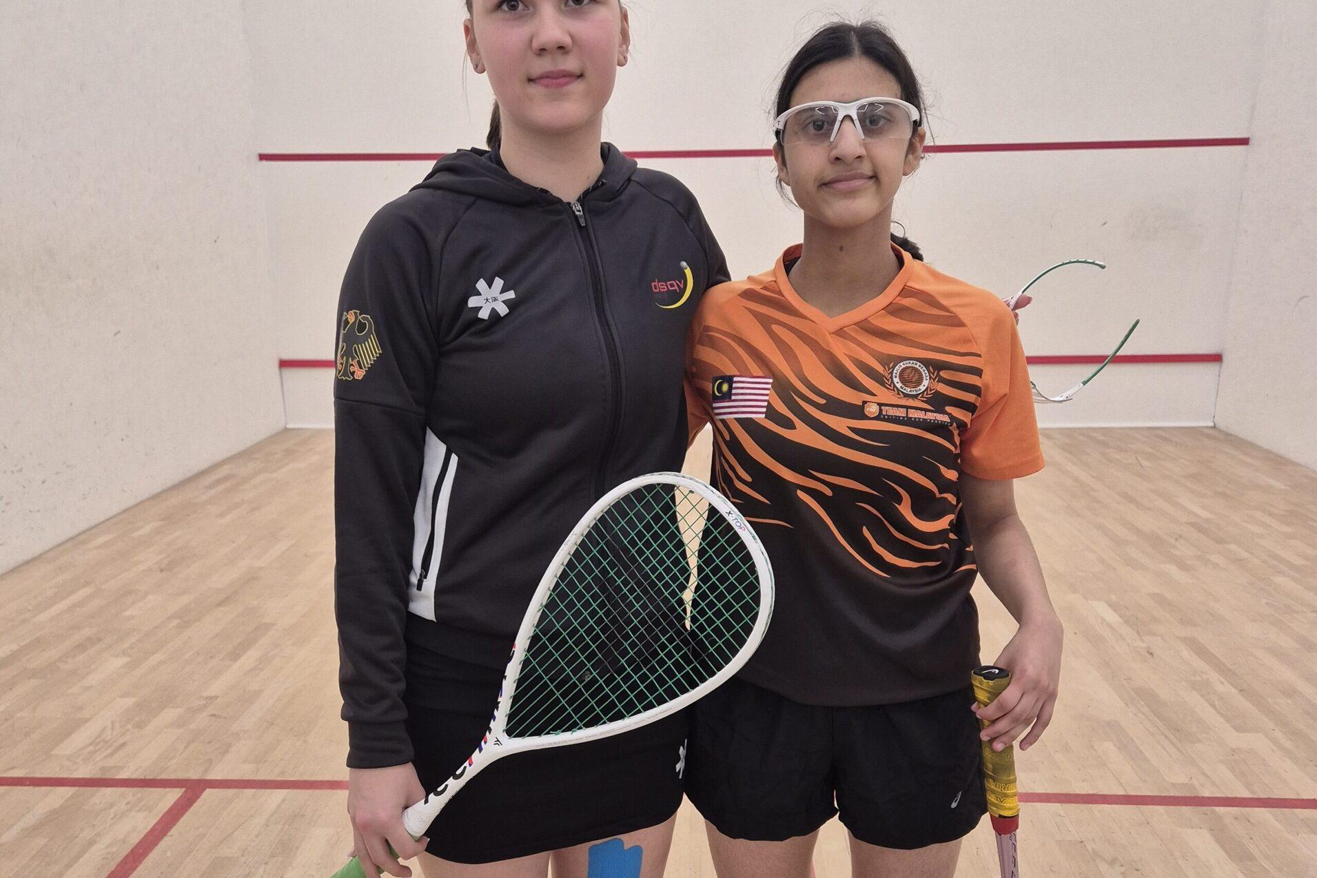 Sabrina-Sharona Dinn (li) und Dahlia Cherian lieferten sich ein deutsch-deutsches Duell, was Dinn in vier Durchgängen gewann - Bild: Rainer Westphal
