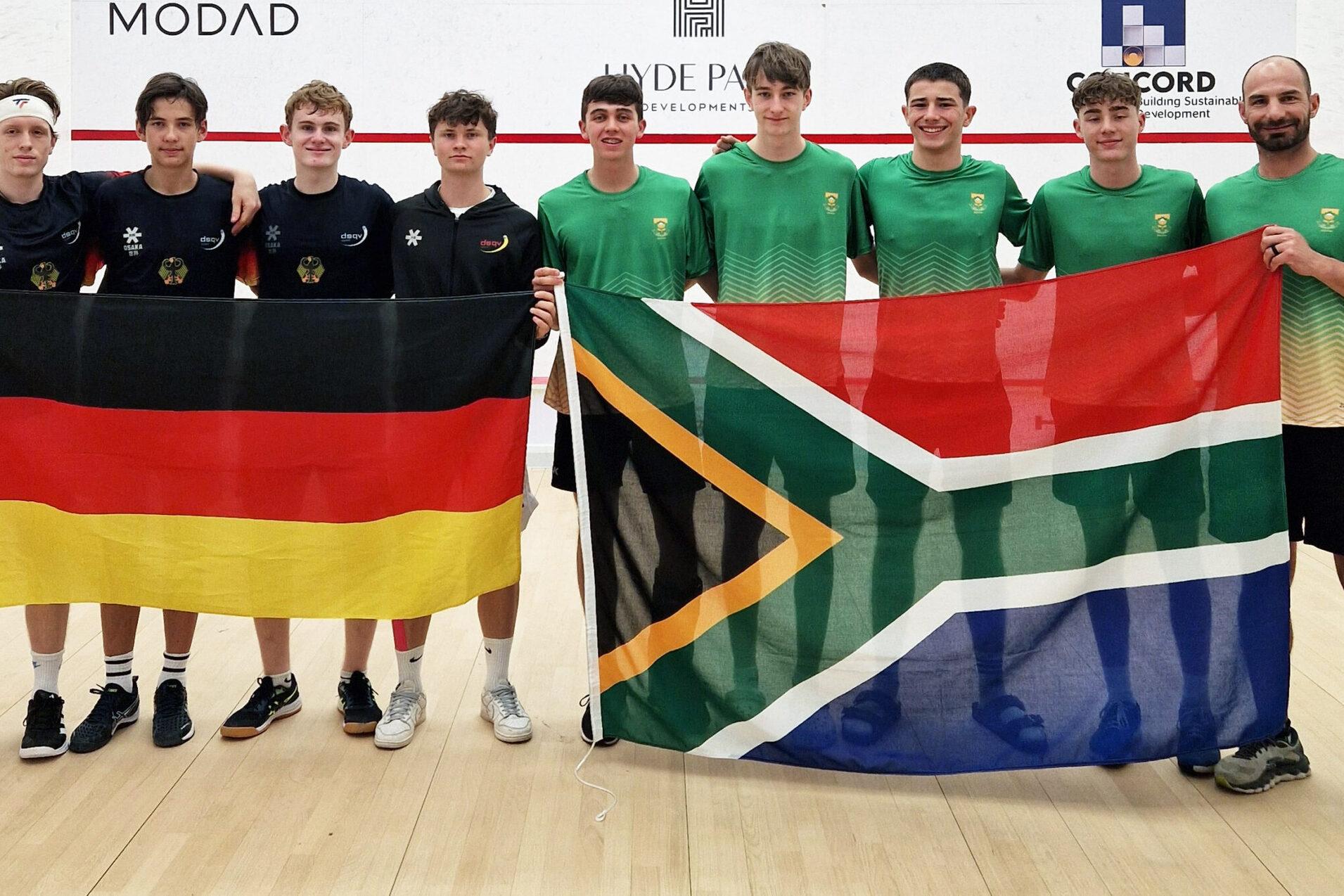 Gegen S&uuml;dafrika unterlag das deutsche Jungen-Team mit 0:3 Spielen - Bild: DSQV - Gregor Fischer-Vulpe