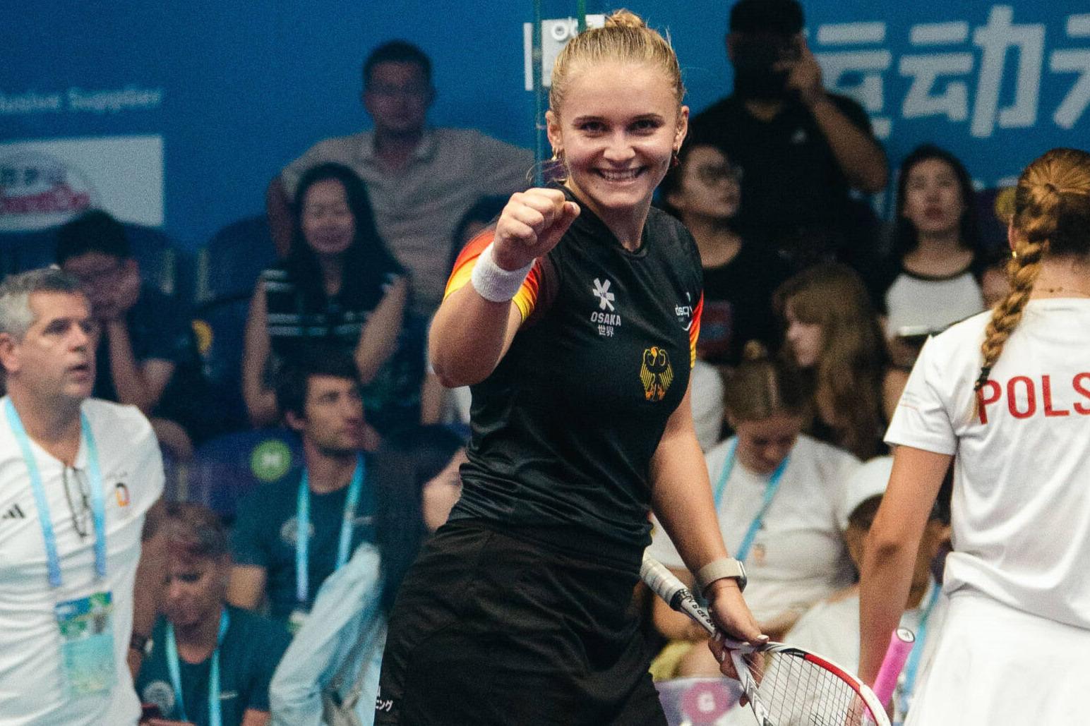 Katerina Tycova freut sich über ihren Erstrundensieg bei den World Games - Bild: Team Deutschland
