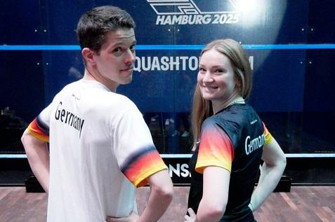Saskia Beinhard (re) und Raphael Kandra (li) stehen beide im deutschen Aufgebot der Einzel-EM - Bild: DSQV - Lennard Jessen