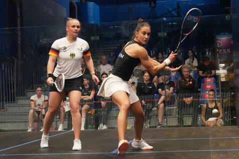 Katerina Tycova (li) unterliegt wie bei der Team EM 2025 im Match gegen Nele Gilis - Bild (Archivfoto der Team EM 2025): DSQV - Lennard Jessen