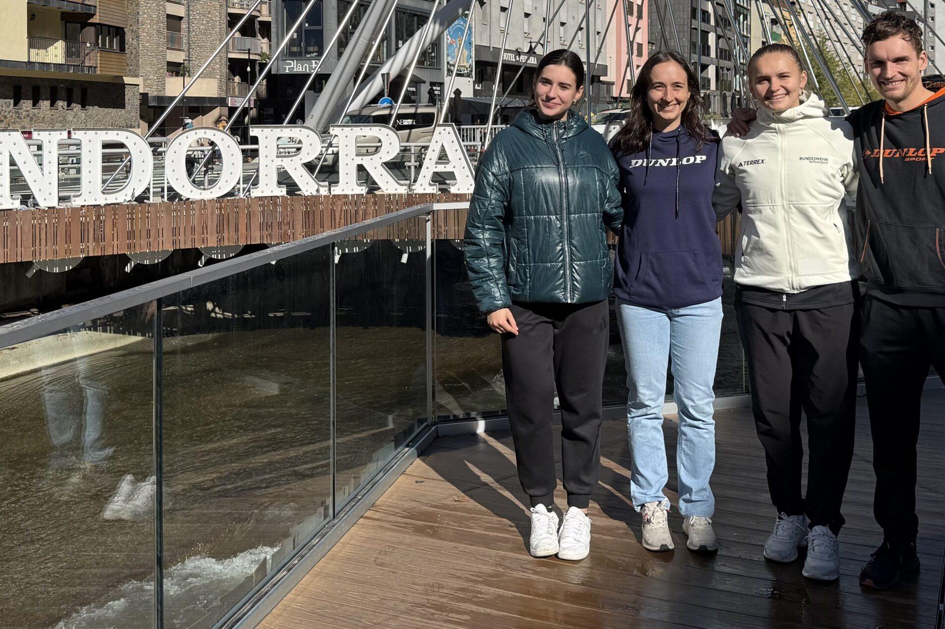 Deutsches Quartett in Andorra auf Weltranglistenpunktejagd (v.l.n.r.): Maya Weishar, Aylin G&uuml;nsav, Katerina Tycova und Valentin Rapp