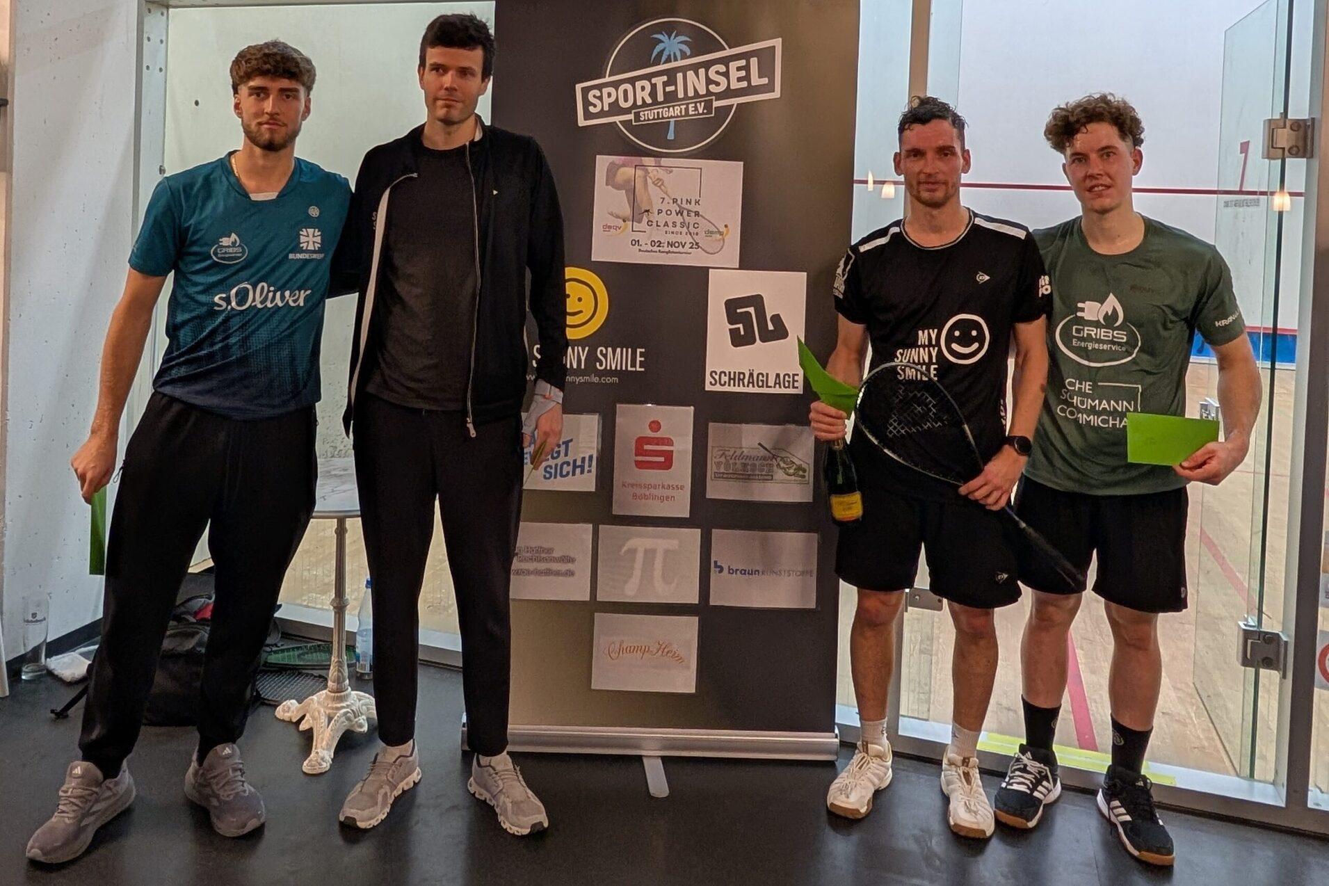 V.l.n.r.: Finn-Lennart Koch, Robin Gadola, Valentin Rapp und Yannik Omlor - Bild: Sport-Insel Stuttgart - Saskia Knobling