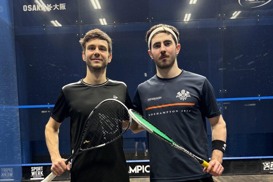 John Meehan (re) gewinnt das Finale der Sam Open im Sportwerk Hamburg mit 3:1 Sätzen - Bild: Sportwerk Hamburg / Bart Wijnhoven
