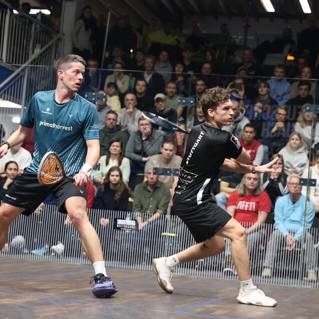 Valentin Rapp (re) schlägt Raphael Kandra im DEM-Finale in vier Sätzen - Bild: DSQV - Lennard Jessen