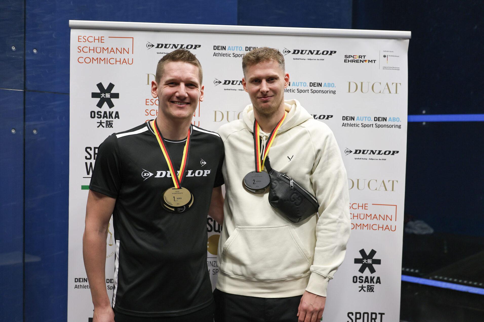 Deutscher Amateurmeister 2026 Tobias Weggen (li) und Deutscher Amateurvizemeister 2026 Hendrik Remer - Bild: DSQV - Lennard Jessen