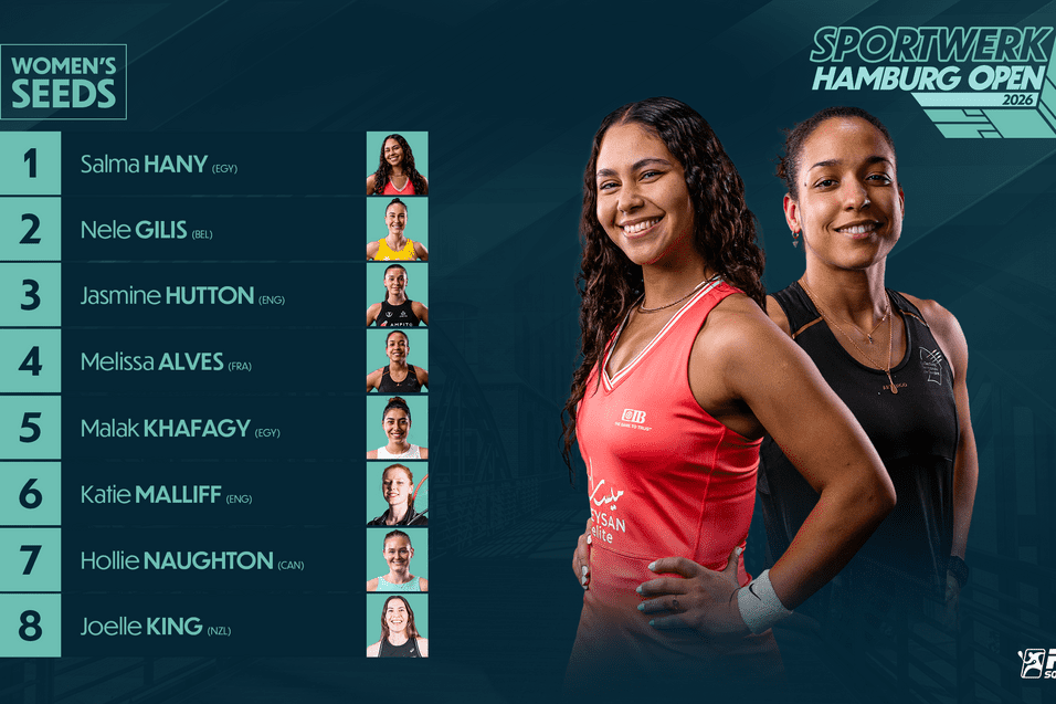 Die TOP 8 - Setzliste der Damen bei den Sportwerk Hamburg Open 2026 - Bild: PSA Squash Tour