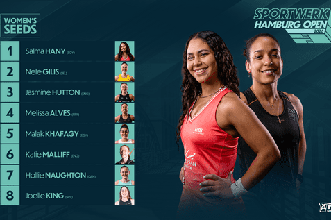 Die TOP 8 - Setzliste der Damen bei den Sportwerk Hamburg Open 2026 - Bild: PSA Squash Tour