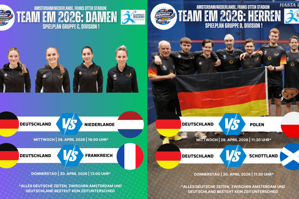 Deutschland ist bei der Team EM 2026 in Amsterdam mit seiner Damen- und Herren-Nationalmannschaft in der h&ouml;chsten Division 1 am Start - Bilder: DSQV - Lennard Jessen