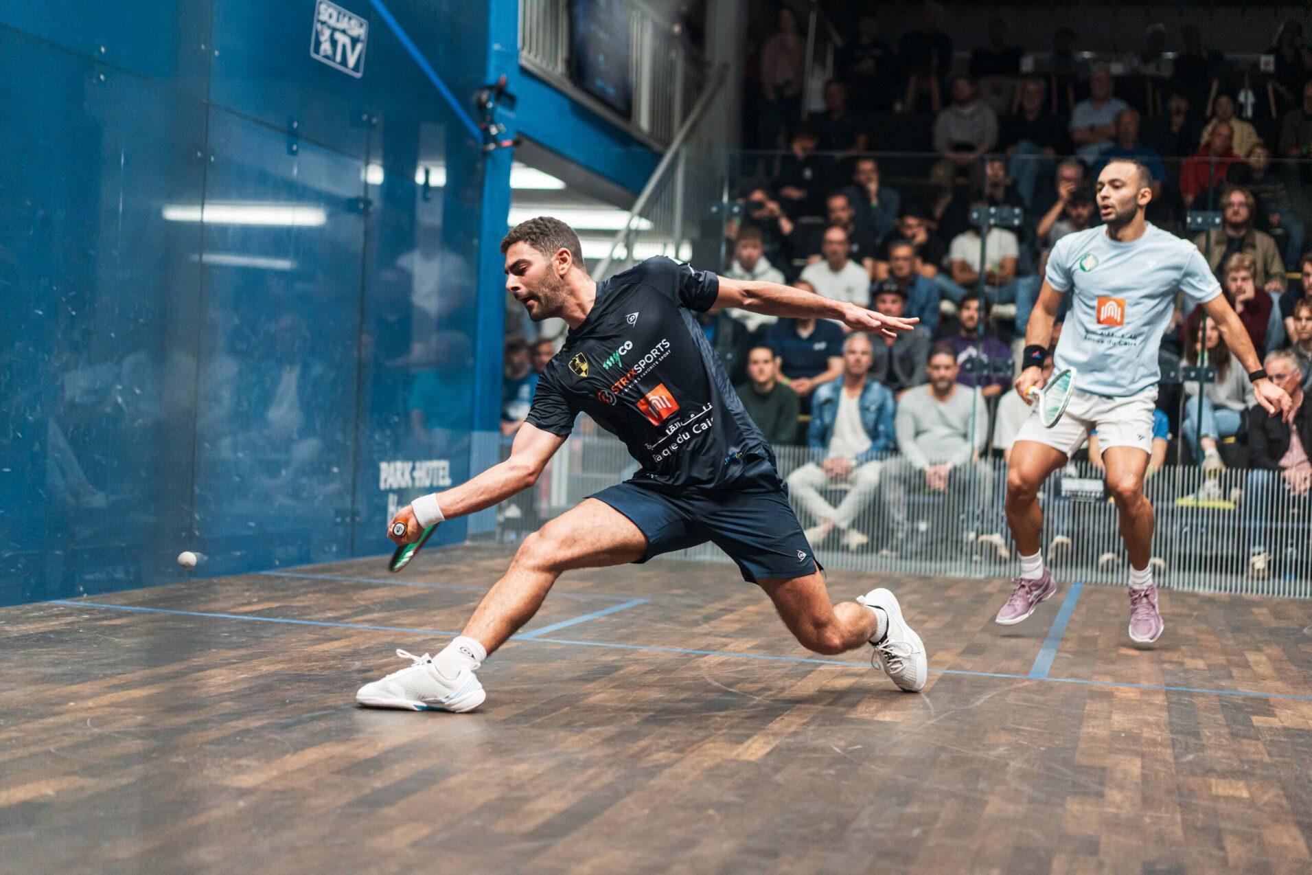 Aly Abou Eleinen (li) gewinnt das Herren-Finale gegen den topgesetzten Youssef Soliman - Bild: PSA Squash Tour