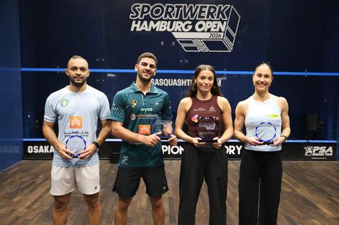 V.l.n.r.: Youssef Soliman, Aly Abou Eleinen, Jasmine Hutton und Nele Gilis - Bild: DSQV - Lennard Jessen